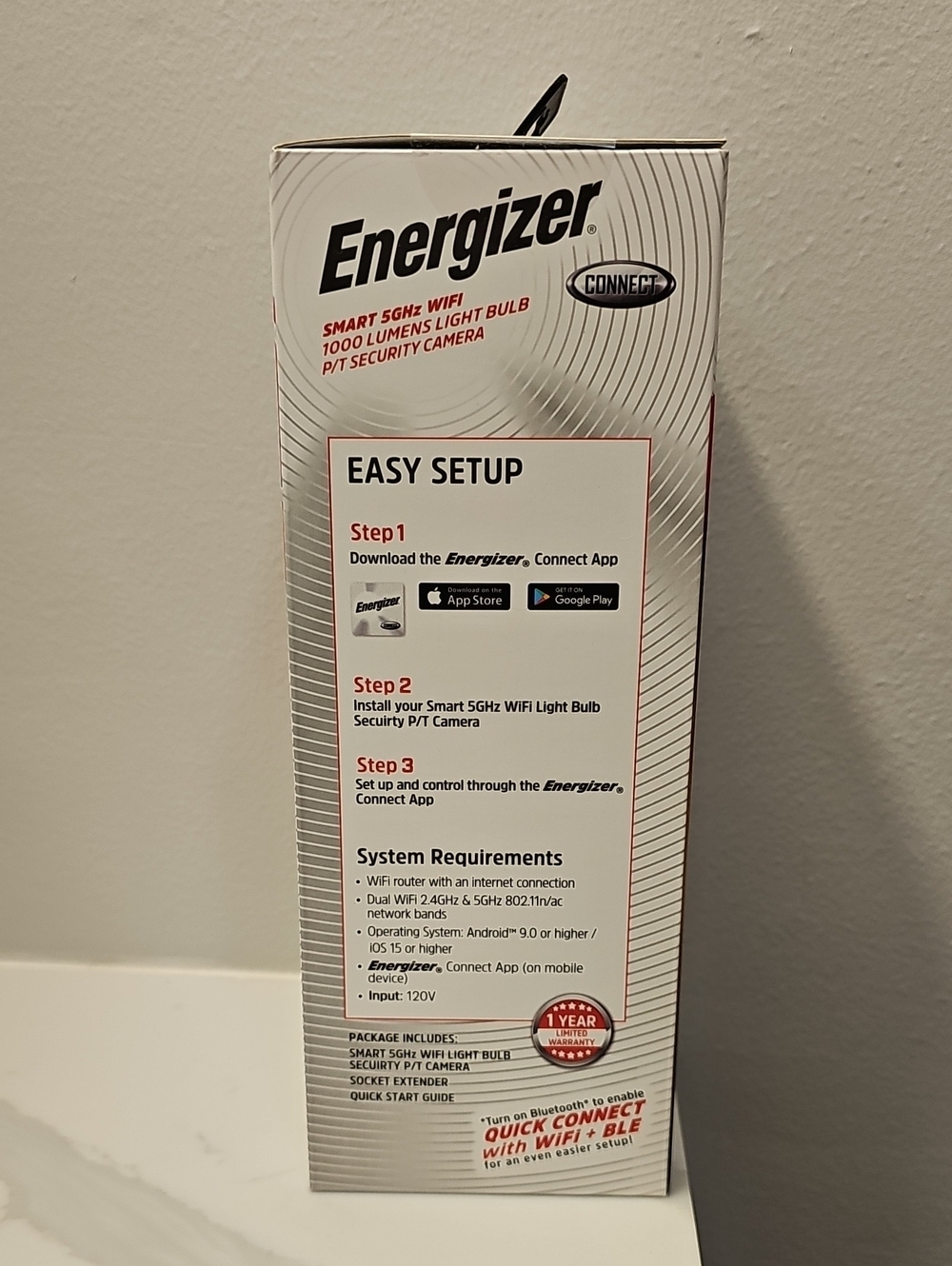 Energizer White Smart WiFi Light Bulb Security Camera — 1000 Lumens. New In Box. - Picture 12 of 16